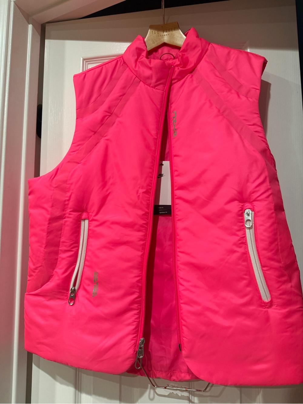 Nike Neon Pink Quilted Zip-Up Vest